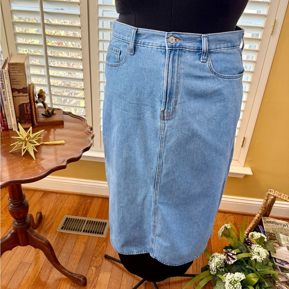 Old Navy Light Blue High-Rise Denim Skirt